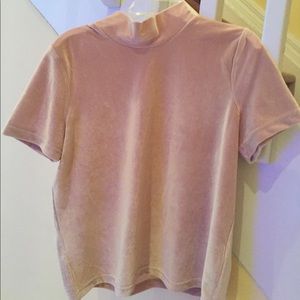 **SOLD**Madewell Mock Neck Velvet Beige Top